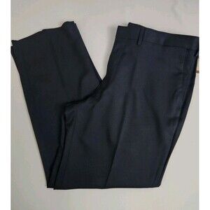 Haggar Mens NEW 38x30 Black Gabardine Dress Pants Permanent Crease Comfort Waist